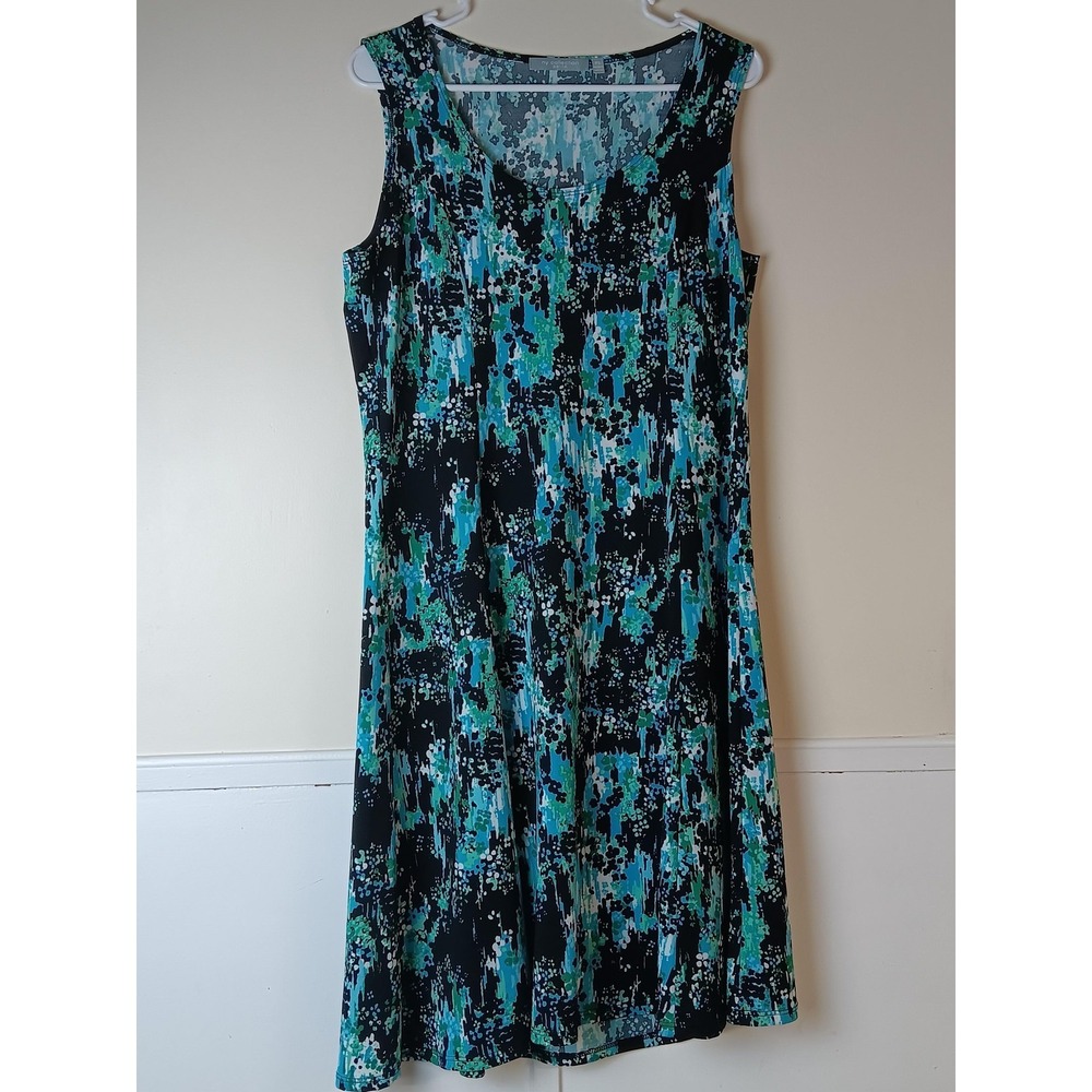 NY Collection Dress Womens PL Multicolor Floral Sleeveless Swing‎ Tank Jersey